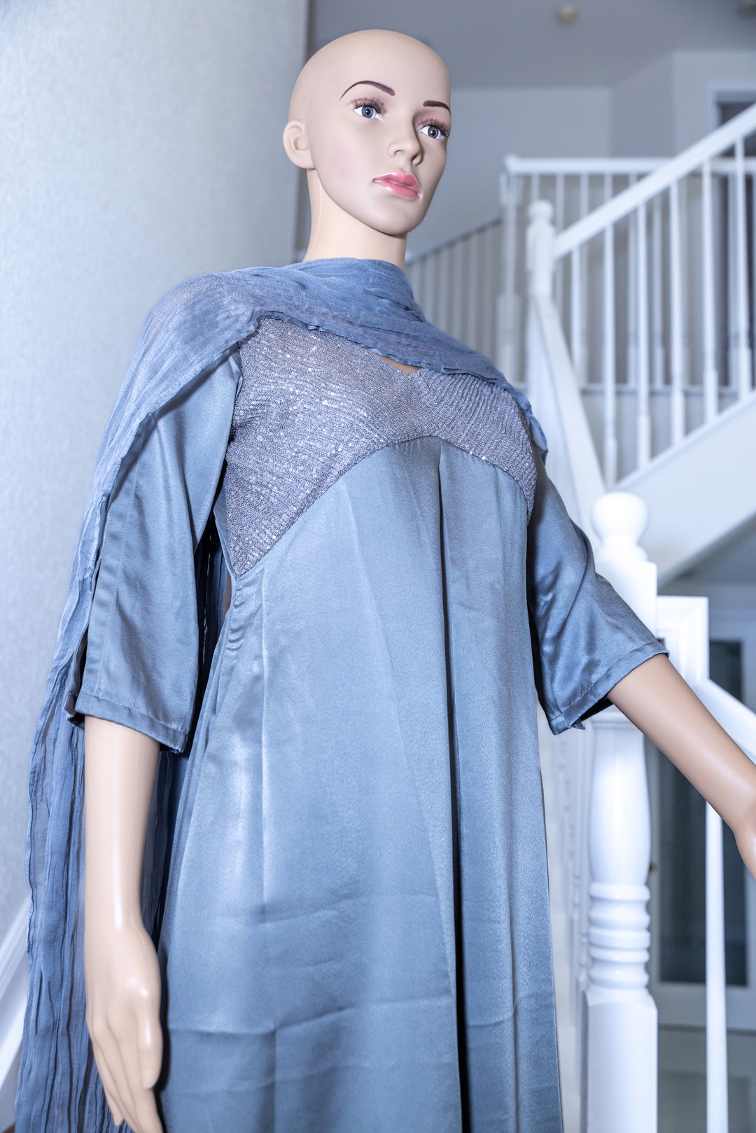Satin Silk A-line Kurta Set