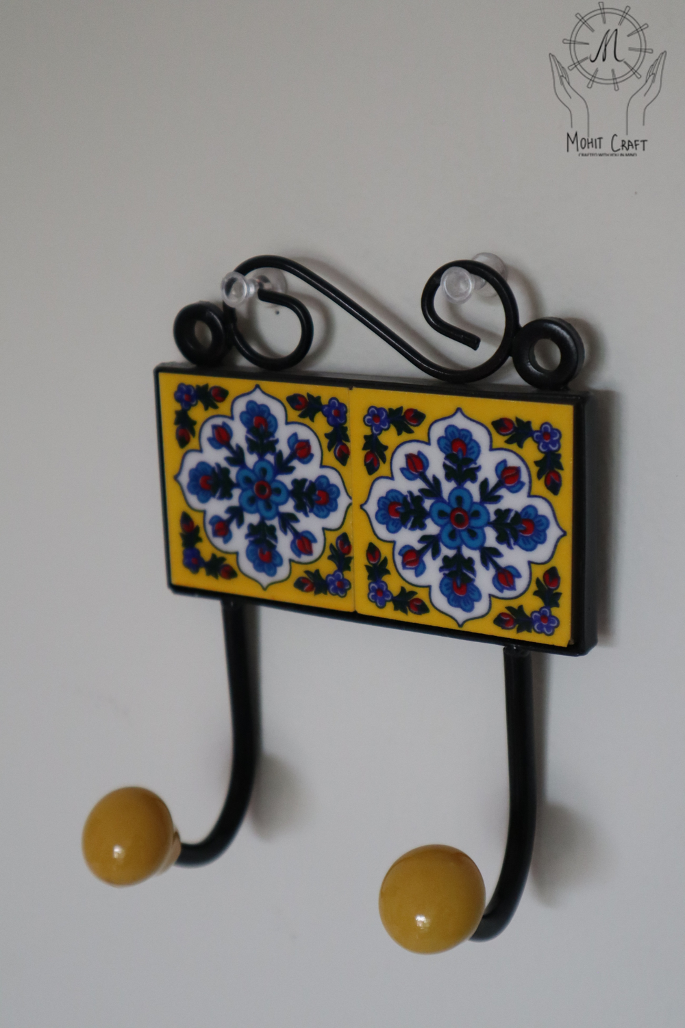 Multi color Floral Handcrafted Wall Hook Hanger | Traditional Home Decor in USA
