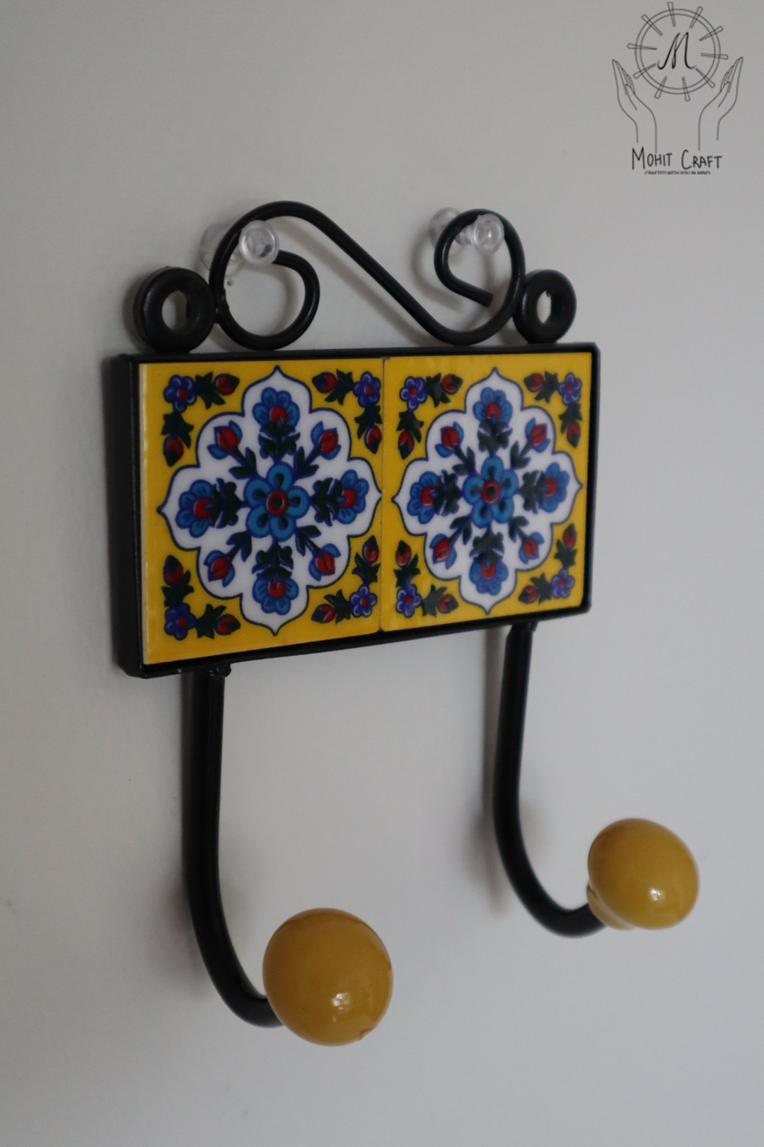 Multi color Floral Handcrafted Wall Hook Hanger | Traditional Home Decor in USA