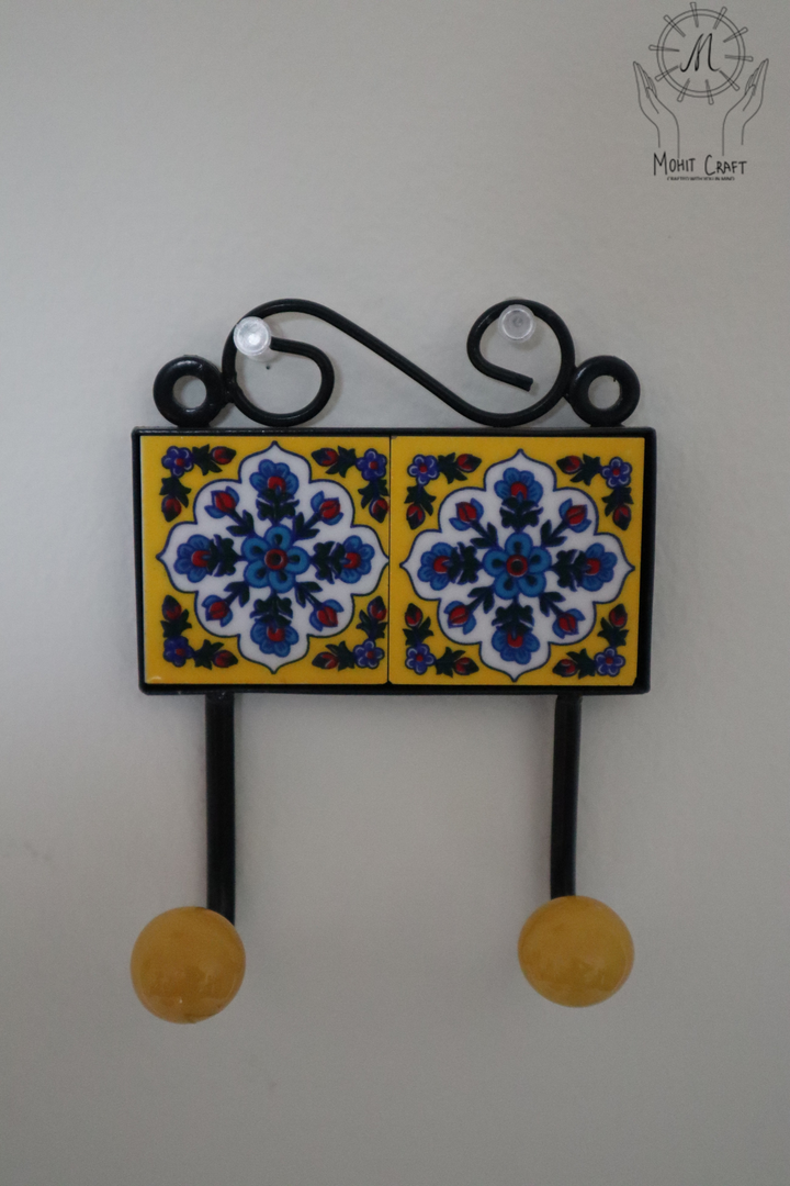 Multi color Floral Handcrafted Wall Hook Hanger | Traditional Home Decor in USA