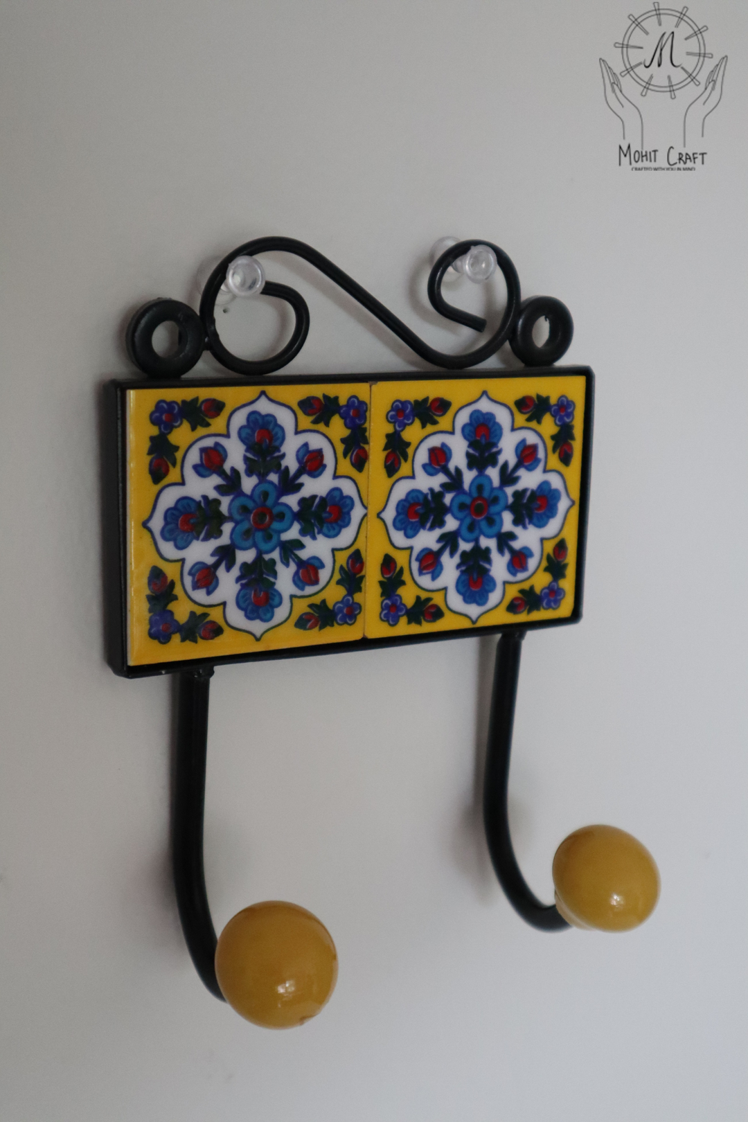 Multi color Floral Handcrafted Wall Hook Hanger | Traditional Home Decor in USA