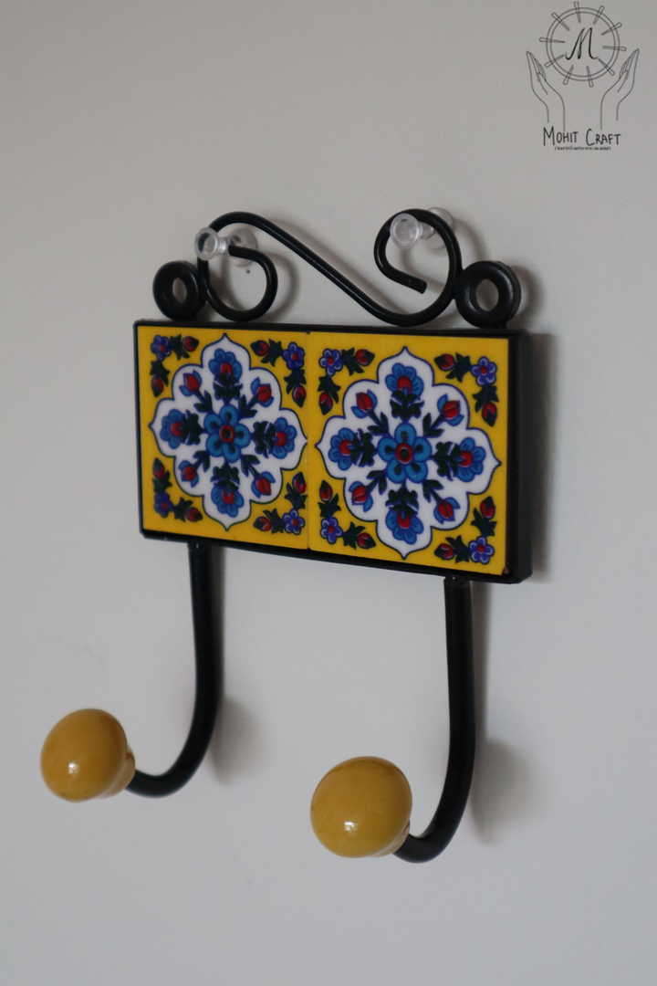 Multi color Floral Handcrafted Wall Hook Hanger | Traditional Home Decor in USA