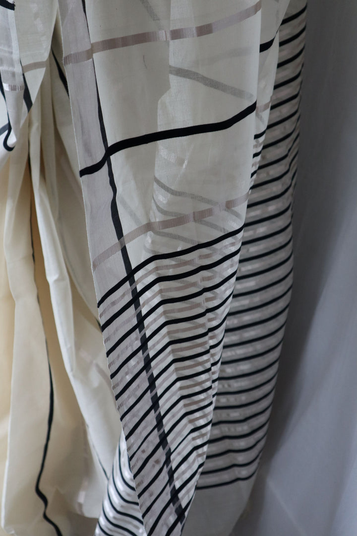 Handwoven Cotton Saree with Contemporary Design