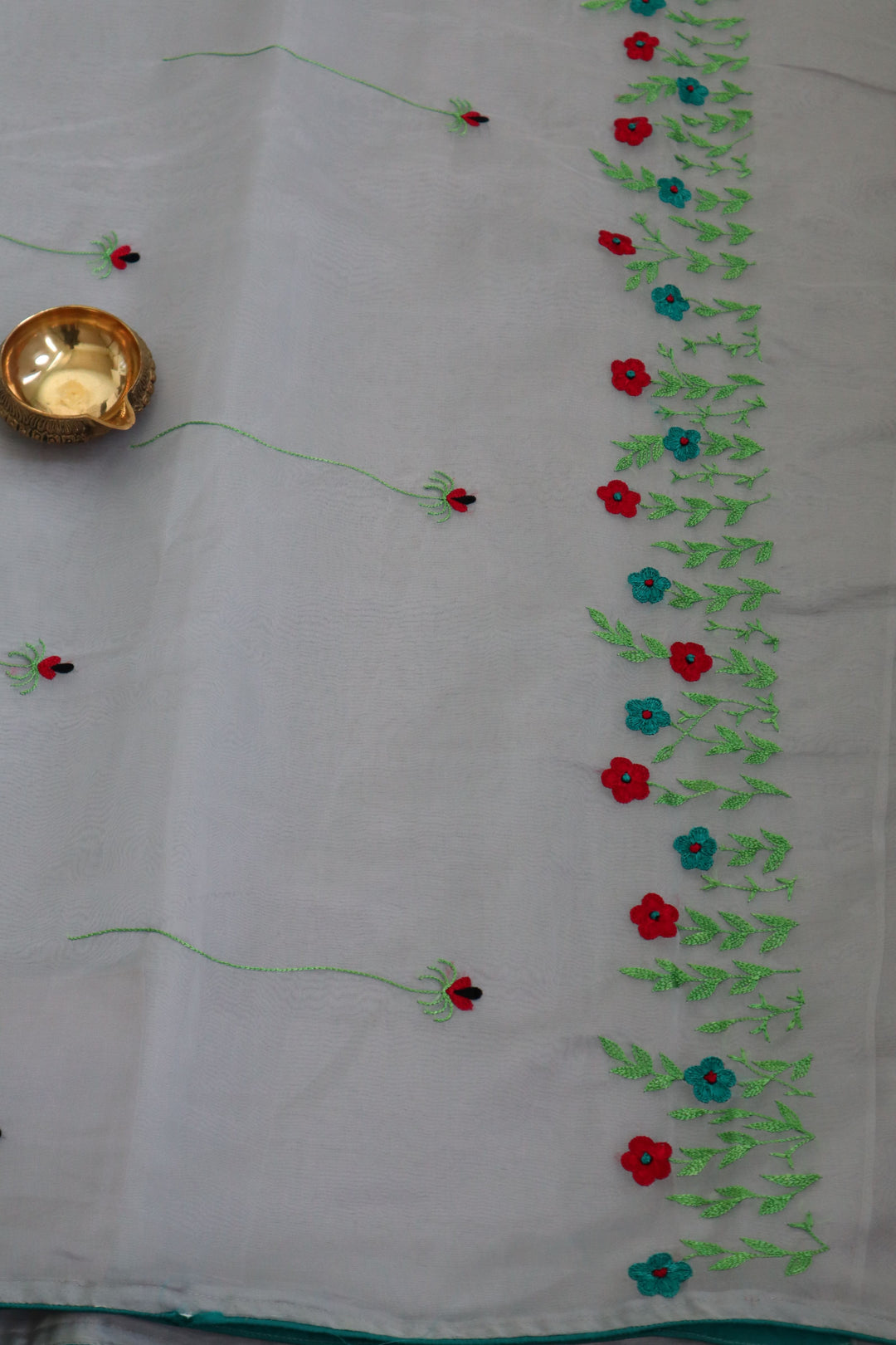 Hand Embroidered Sarees Online in USA | Organza Saree