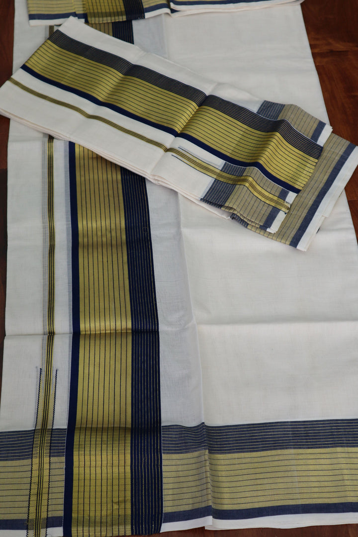 Traditional Kerala Sarees online in the USA | Handwoven pure cotton Mundum Neriyathum