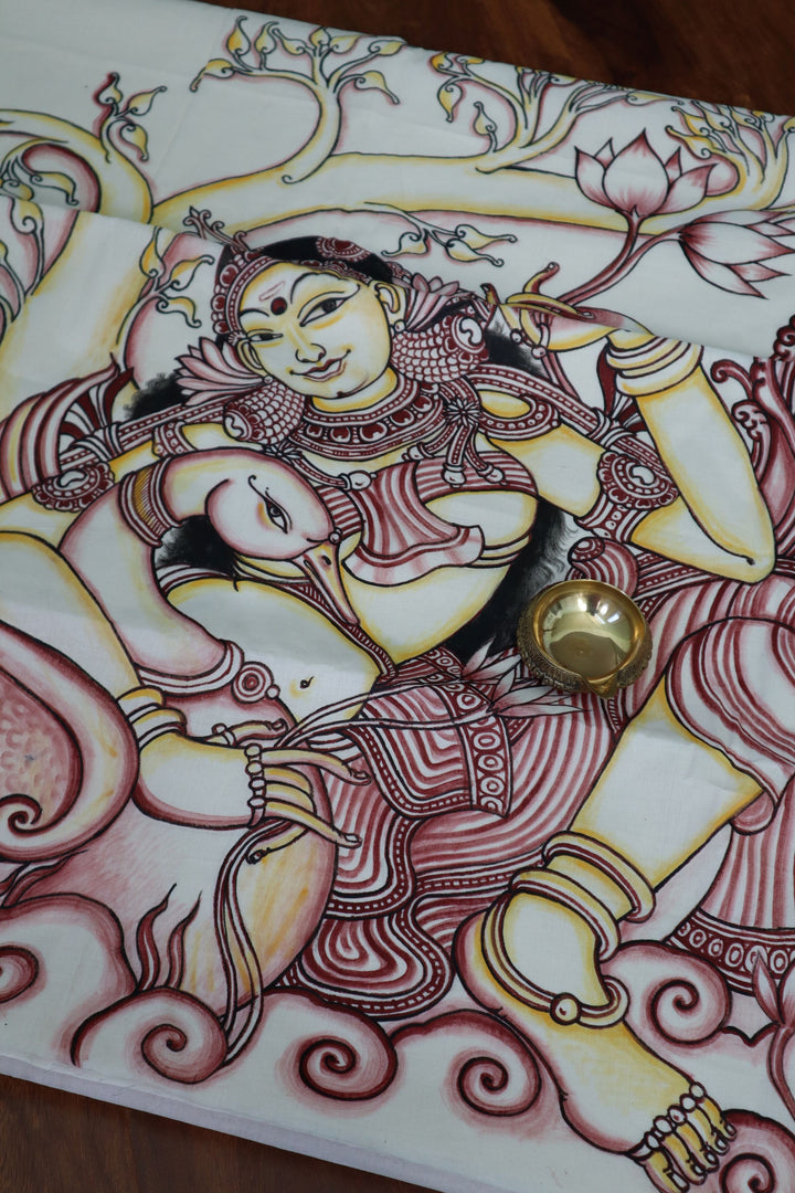 Mural Painted Kerala Saree | Traditional Kerala Sarees online in the USA