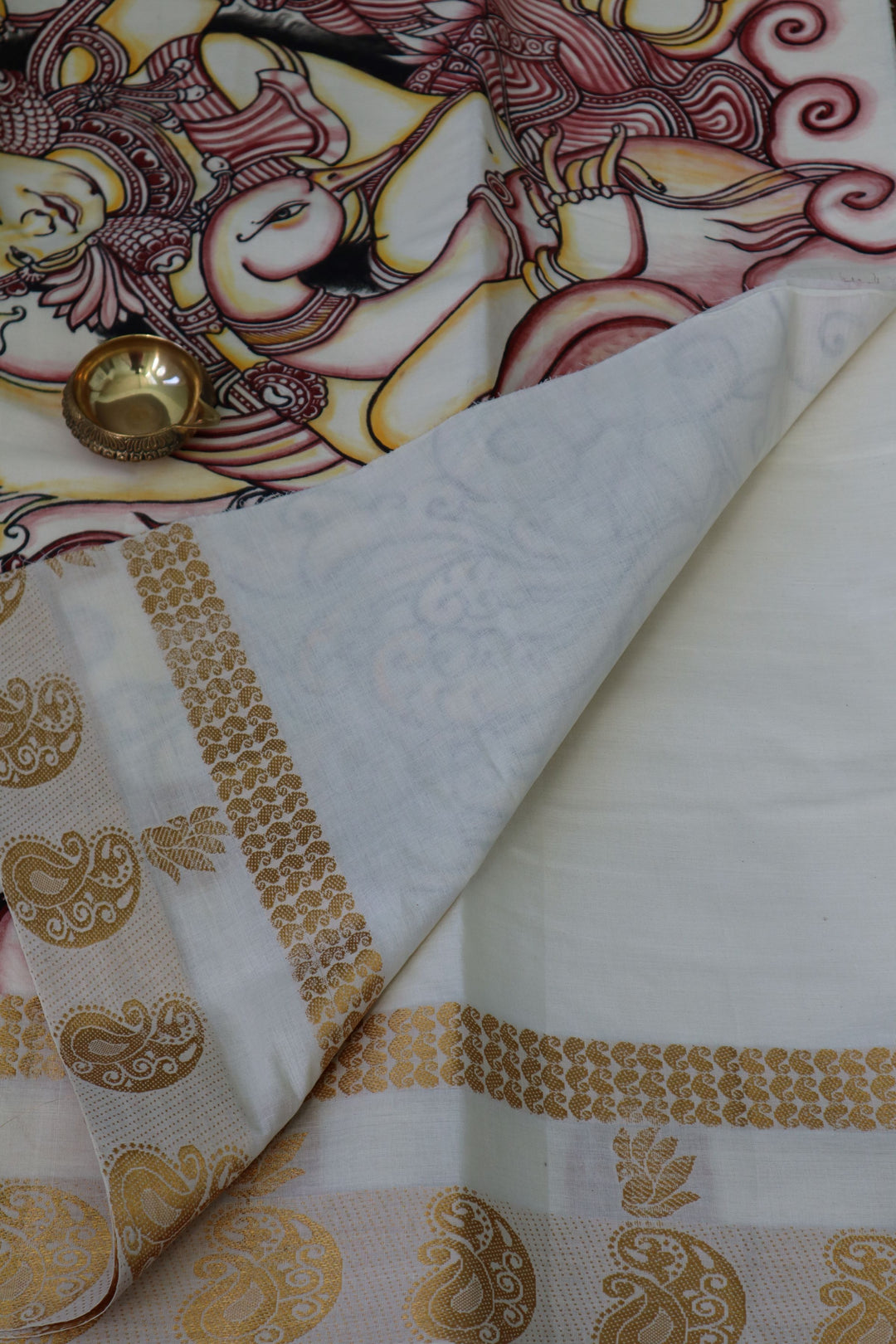 Mural Painted Kerala Saree | Traditional Kerala Sarees online in the USA