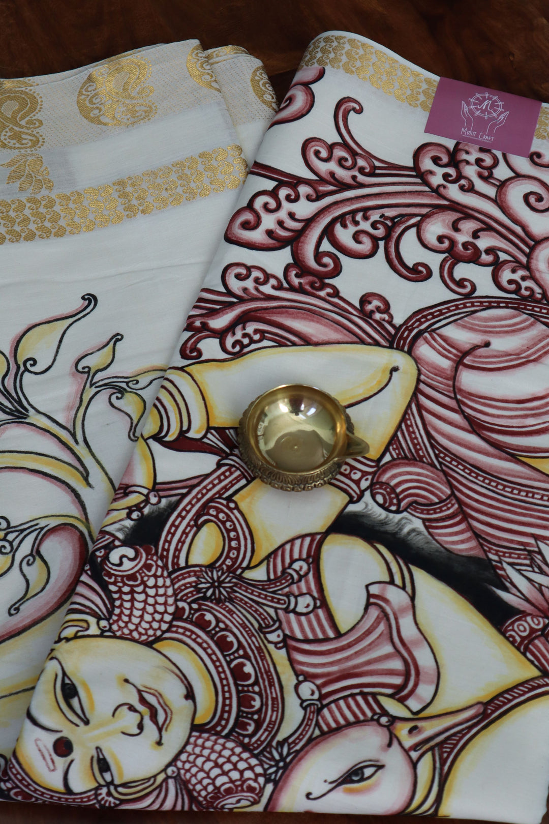 Mural Painted Kerala Saree | Traditional Kerala Sarees online in the USA