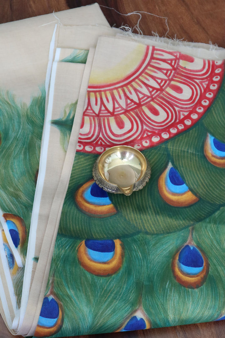Traditional Kerala Sarees online in the USA |Mural Painted Kerala Saree
