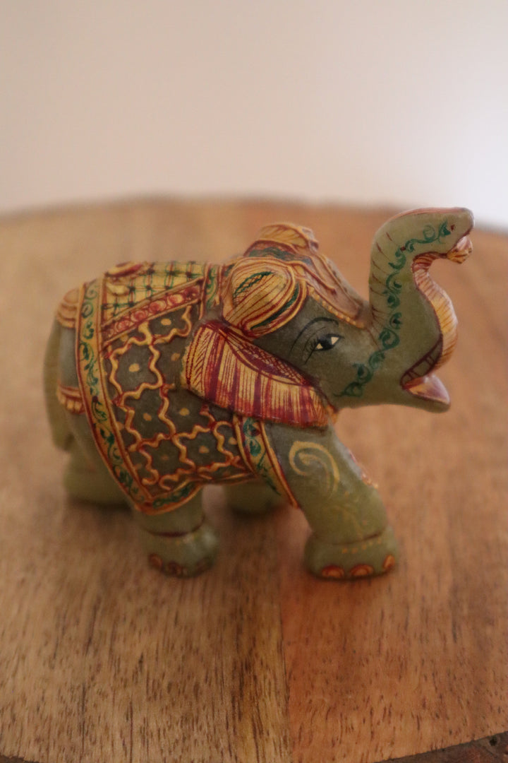 Green Aventurine Baby Elephant Statue