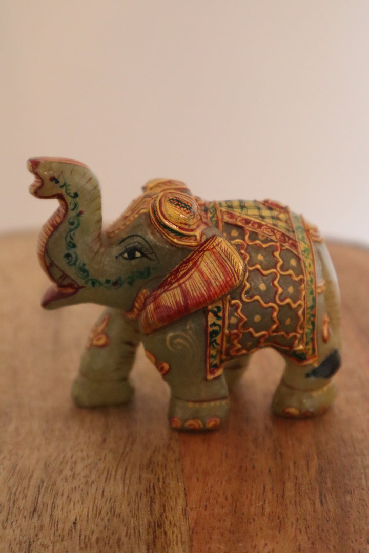 Green Aventurine Baby Elephant Statue