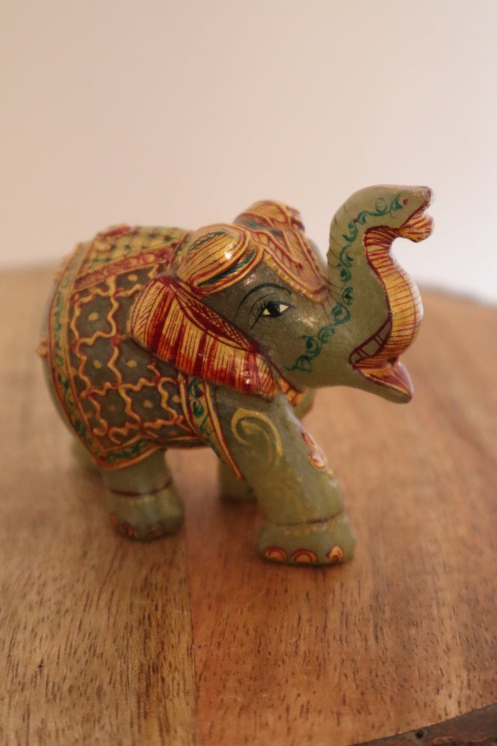 Green Aventurine Baby Elephant Statue
