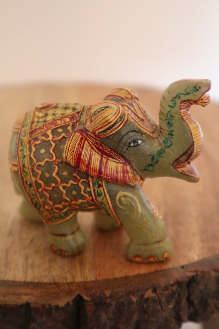 Green Aventurine Baby Elephant Statue