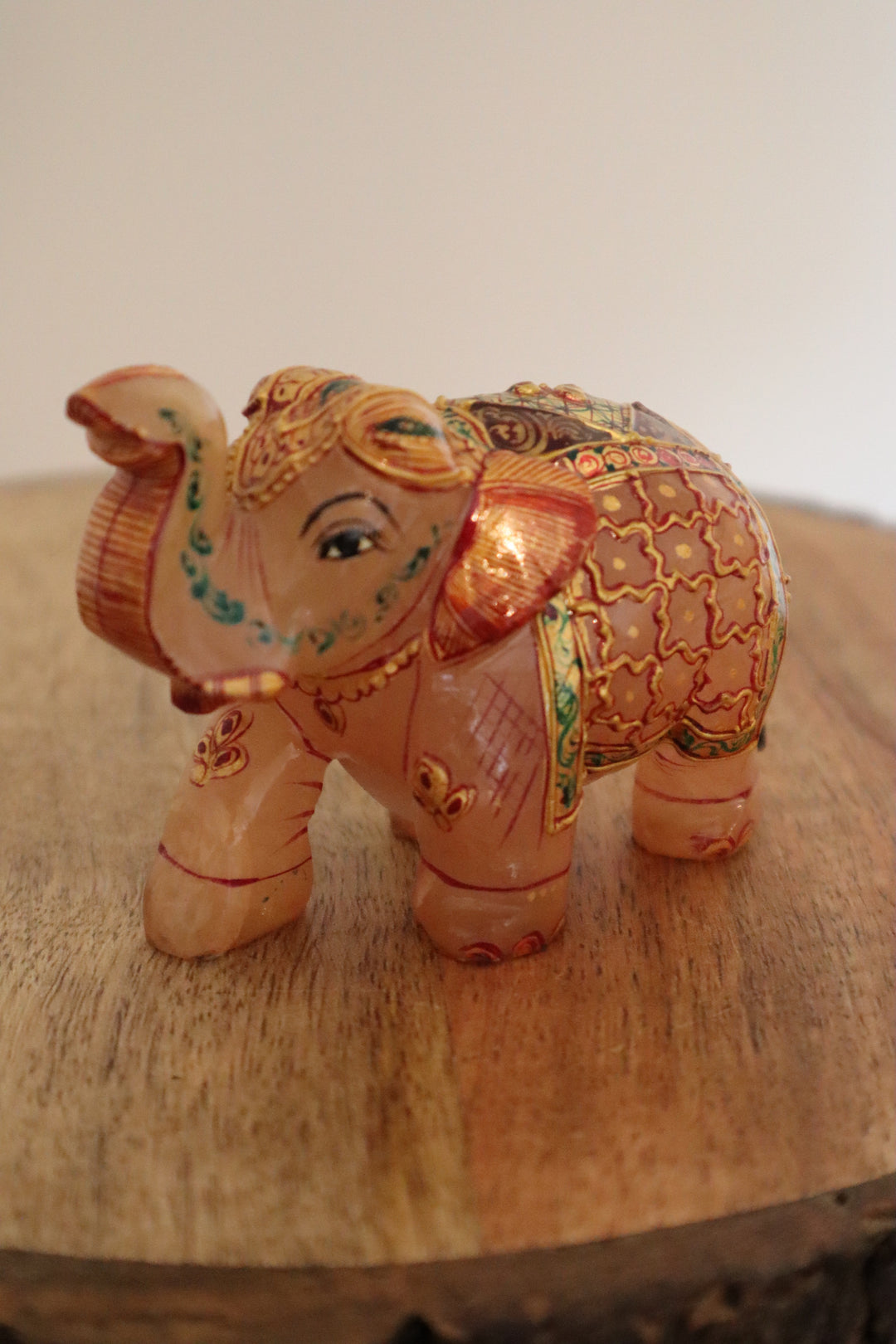 Rose Quartz Baby Elephant Statue