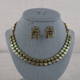 Indian ethnic jewelry in USA |Kundan Style Double layer Necklace set