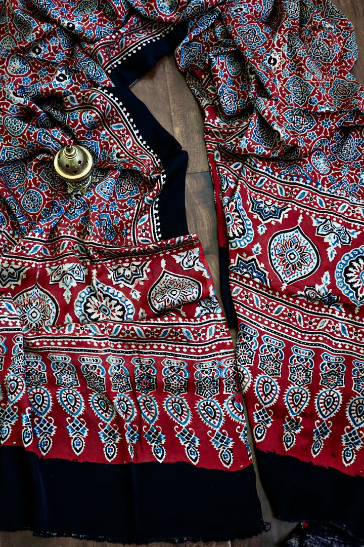 Ajrakh Modal Silk Dupatta