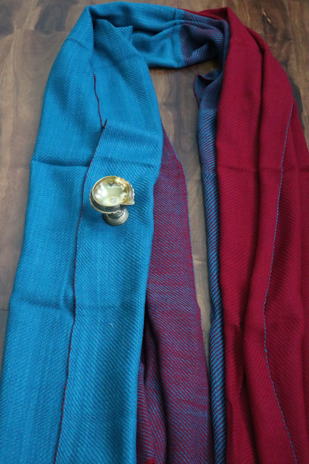 Hand-woven woolen shawl