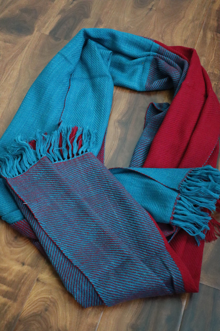 Hand-woven woolen shawl