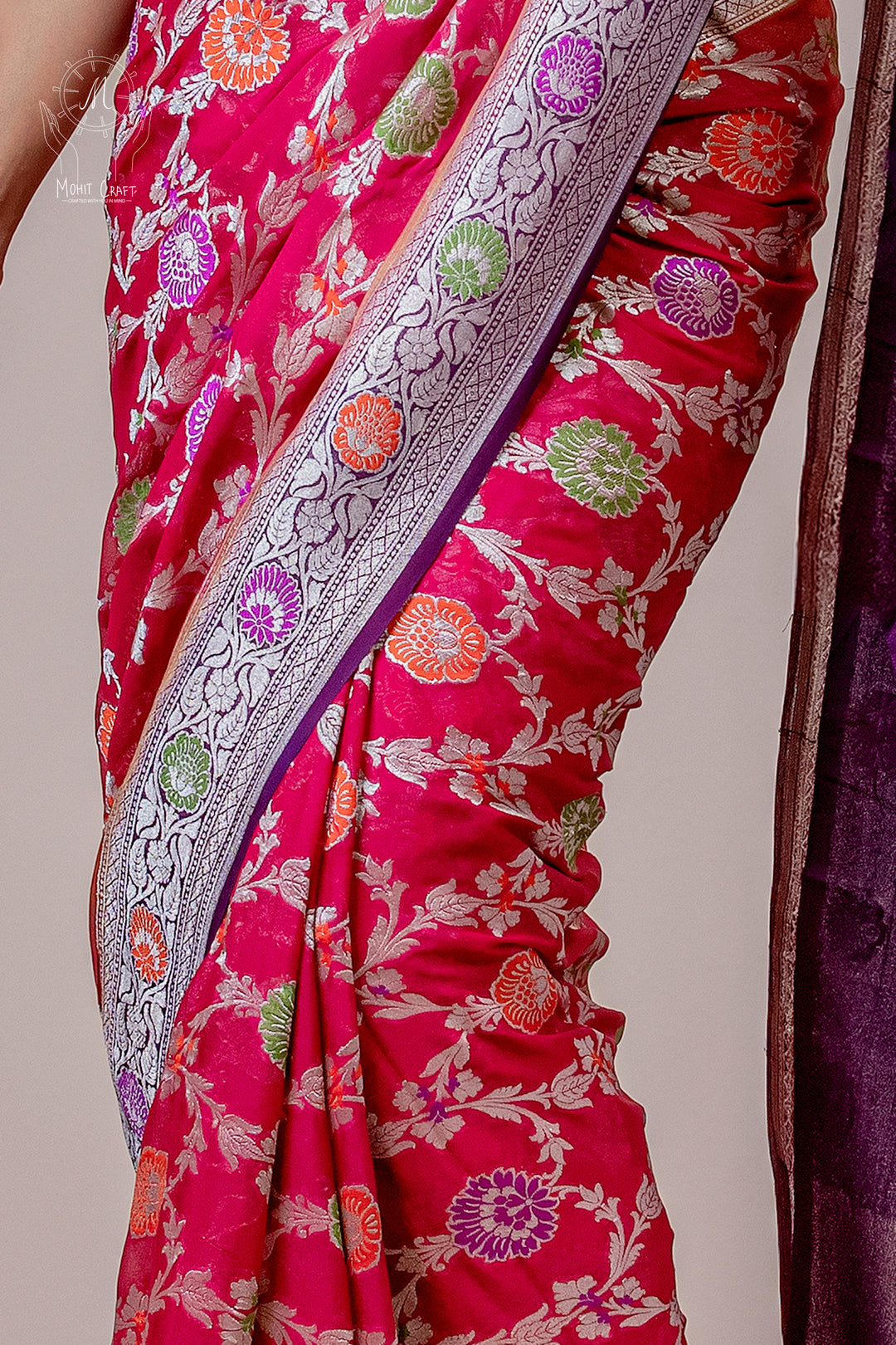 Best online store for Indian sarees in the USA |Georgette Meenakari Saree