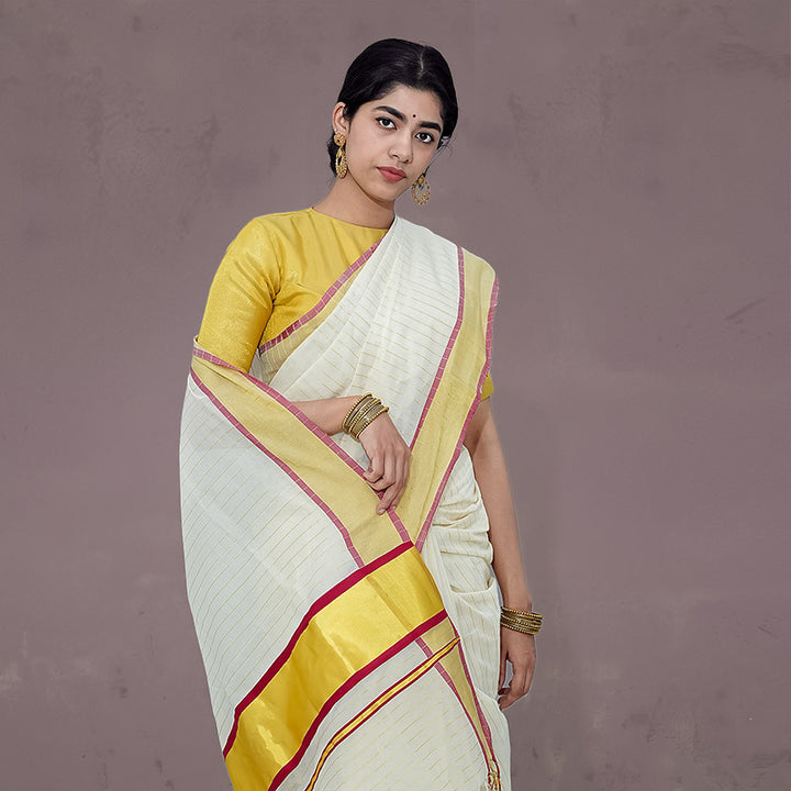 Indian Ethnic Wear Online in USA | Balaramapuram Kasavu Saree