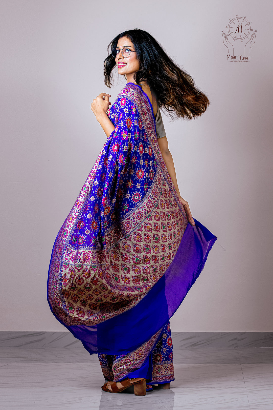 Best online store for Indian sarees in USA |Khadi Chiffon Meenakari Patola