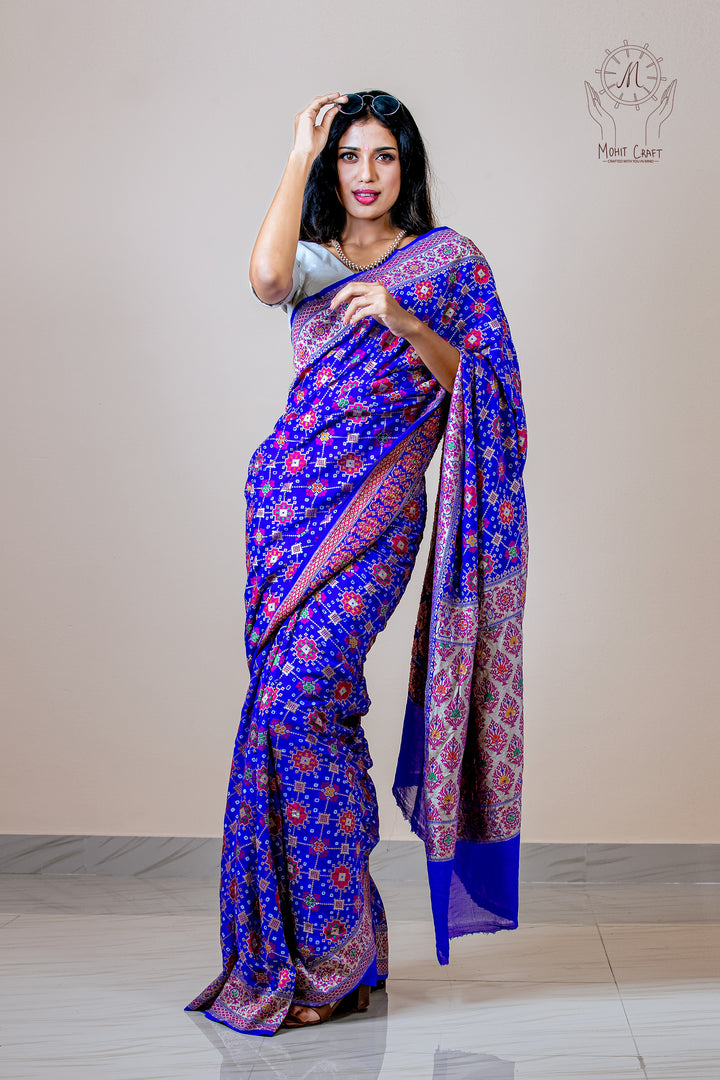 Best online store for Indian sarees in USA |Khadi Chiffon Meenakari Patola