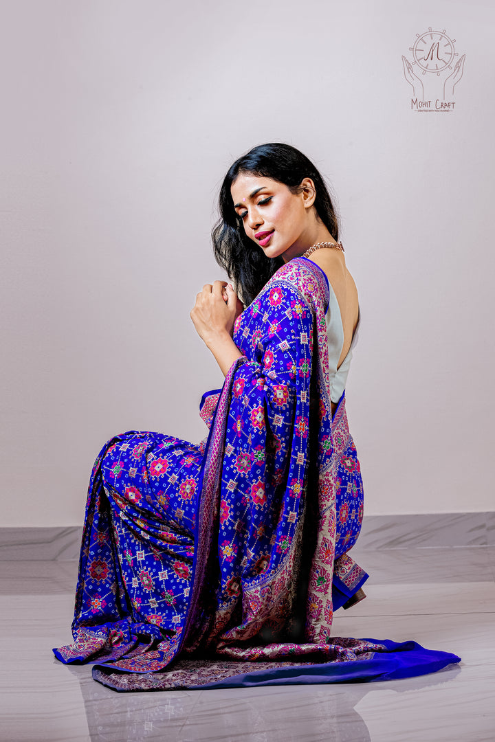 Best online store for Indian sarees in USA |Khadi Chiffon Meenakari Patola