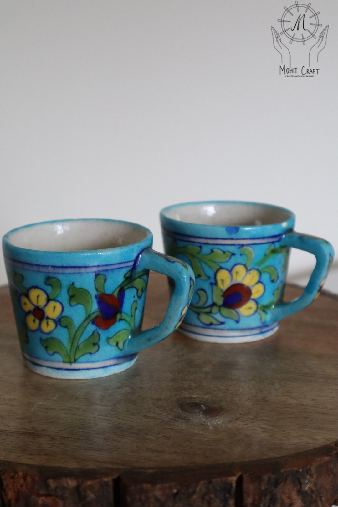 Ceramic Floral Handcrafted Cup set of 2