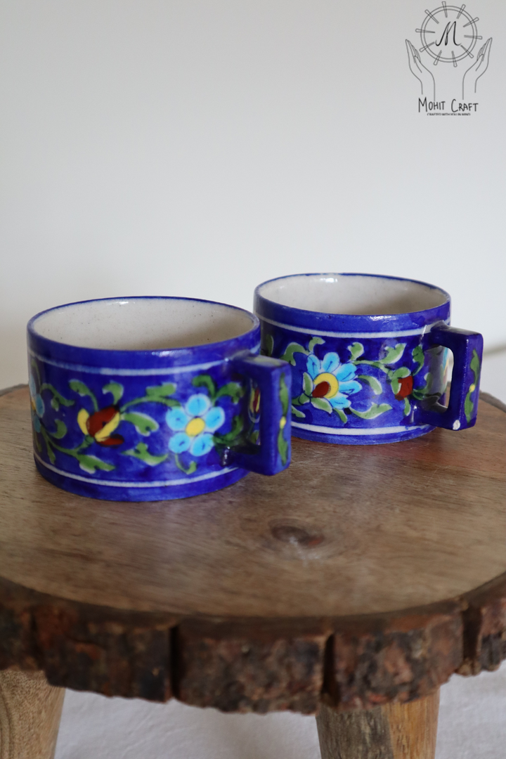 Ceramic Floral Handcrafted Mug |Traditional Home Decor in USA