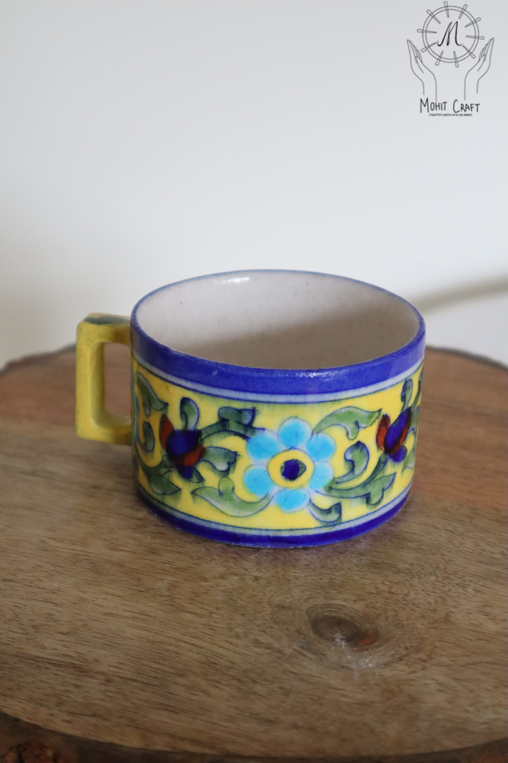 Ceramic Floral Handcrafted Mug |Traditional Home Decor in USA