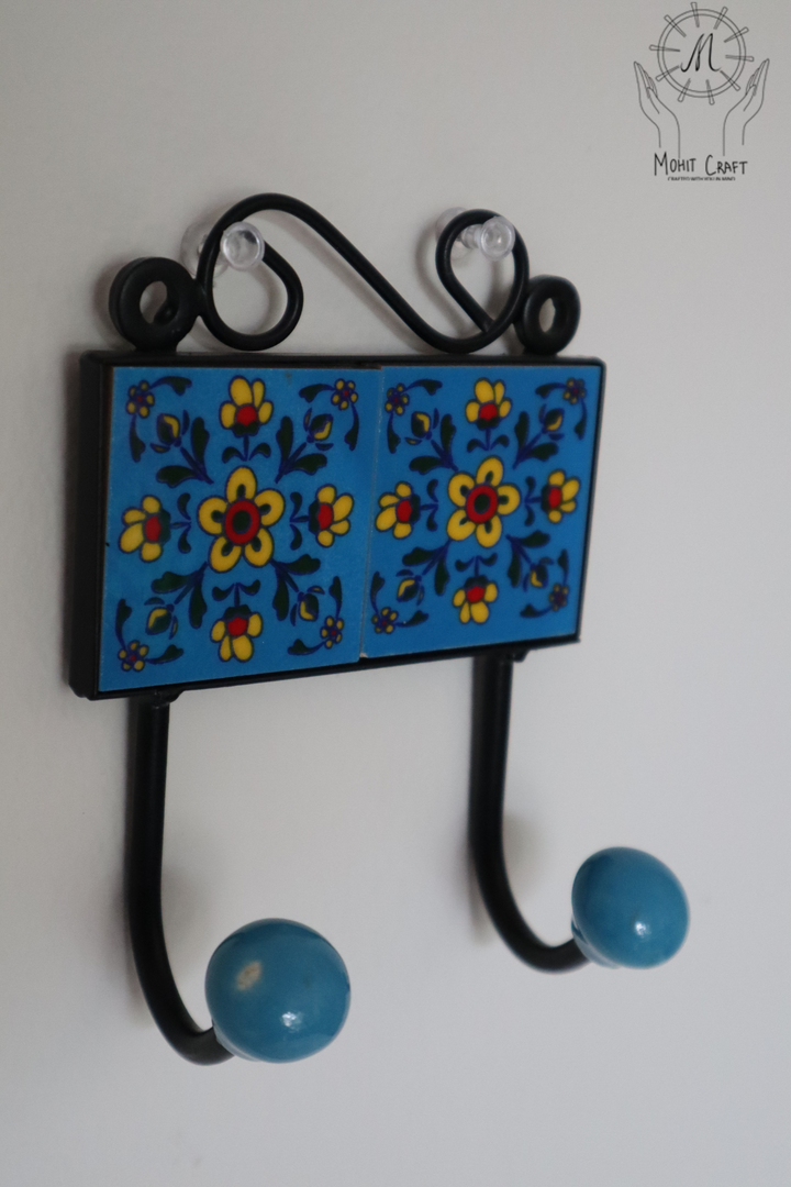 Multi color Floral Handcrafted Wall Hook Hanger | Traditional Home Decor in USA