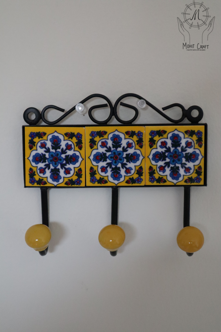 Multi color Floral Handcrafted Wall Hook Hanger | Traditional Home Decor in USA