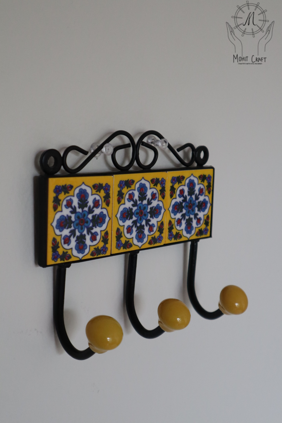 Multi color Floral Handcrafted Wall Hook Hanger | Traditional Home Decor in USA