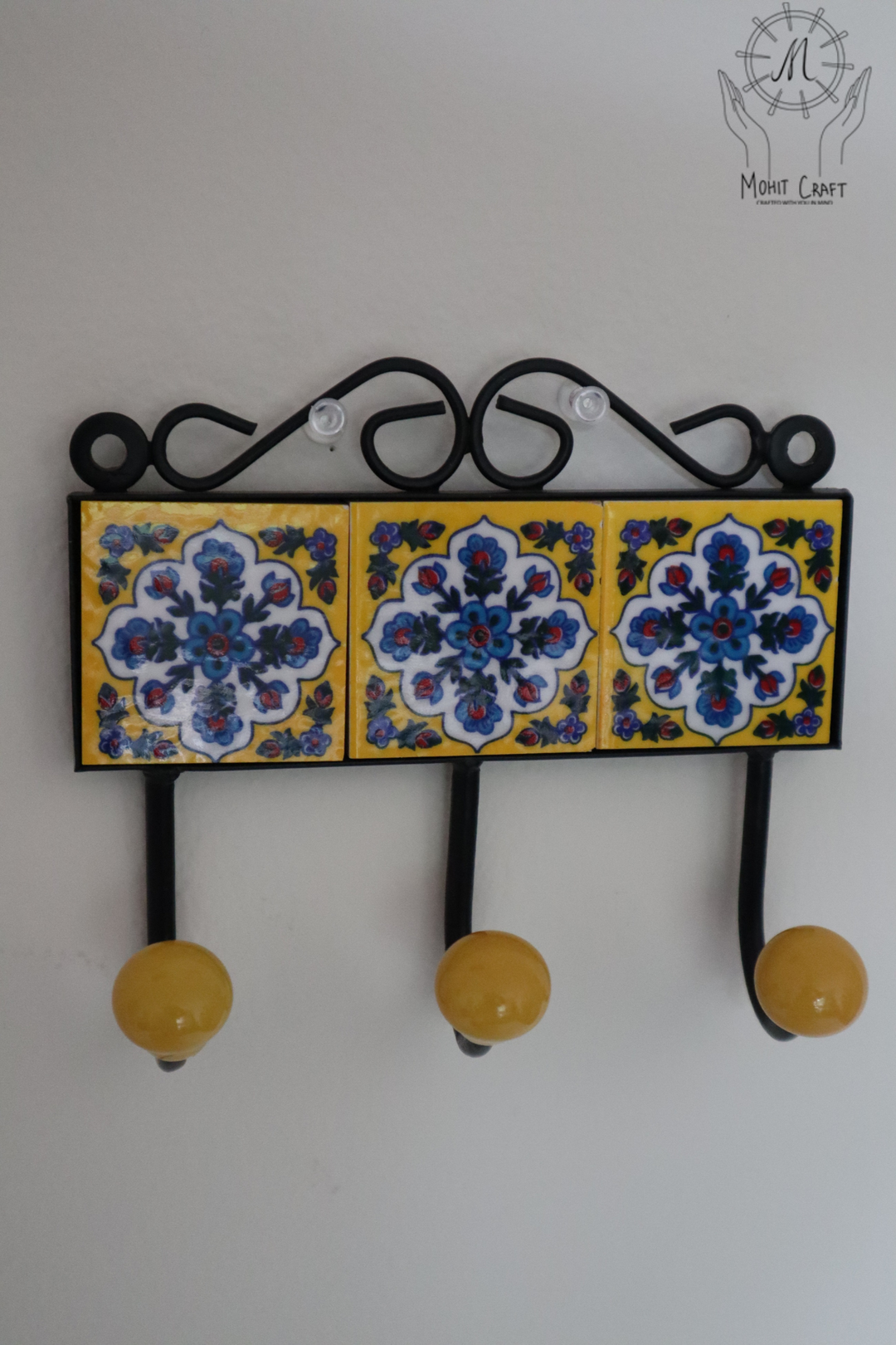 Multi color Floral Handcrafted Wall Hook Hanger | Traditional Home Decor in USA