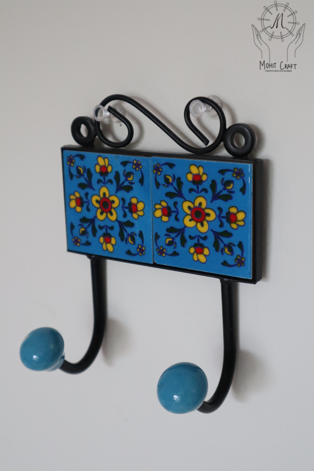 Multi color Floral Handcrafted Wall Hook Hanger | Traditional Home Decor in USA