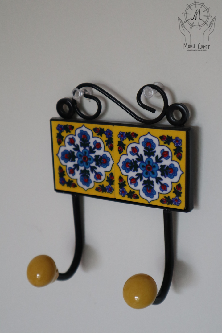  Multi color Floral Handcrafted Wall Hook Hanger | Traditional Home Decor in USA