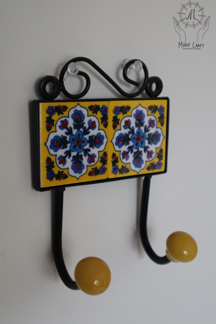  Multi color Floral Handcrafted Wall Hook Hanger | Traditional Home Decor in USA