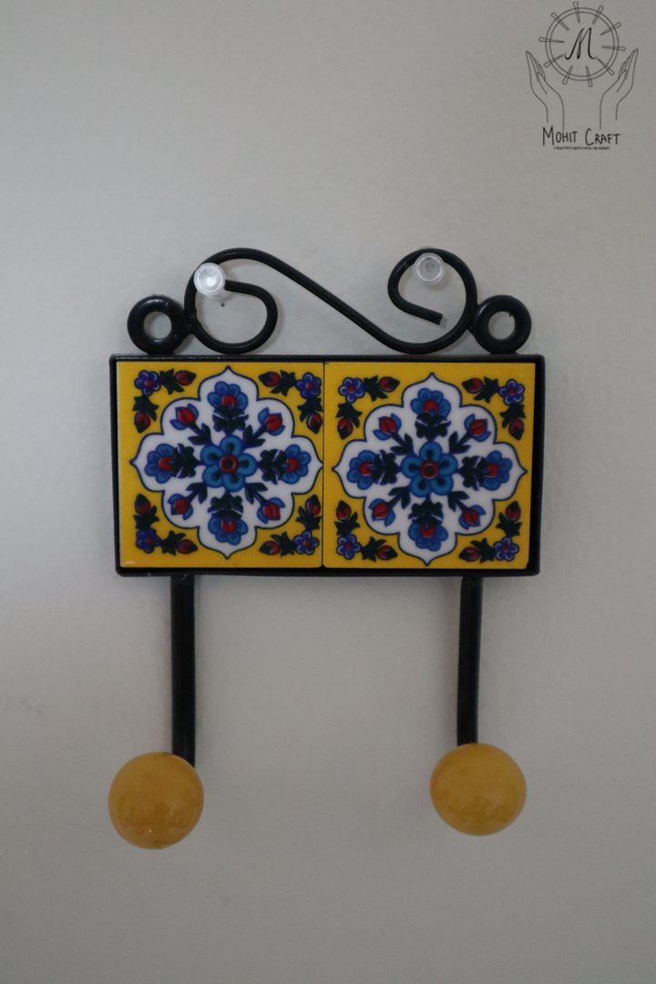  Multi color Floral Handcrafted Wall Hook Hanger | Traditional Home Decor in USA