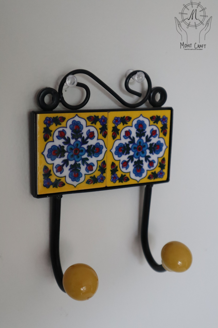  Multi color Floral Handcrafted Wall Hook Hanger | Traditional Home Decor in USA