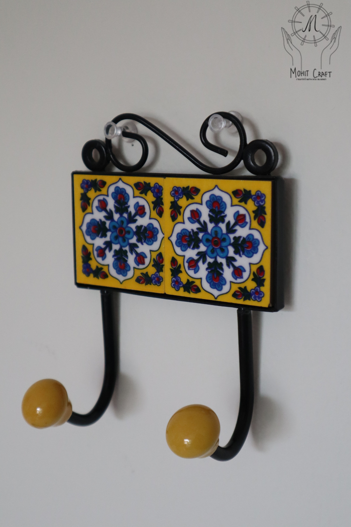  Multi color Floral Handcrafted Wall Hook Hanger | Traditional Home Decor in USA