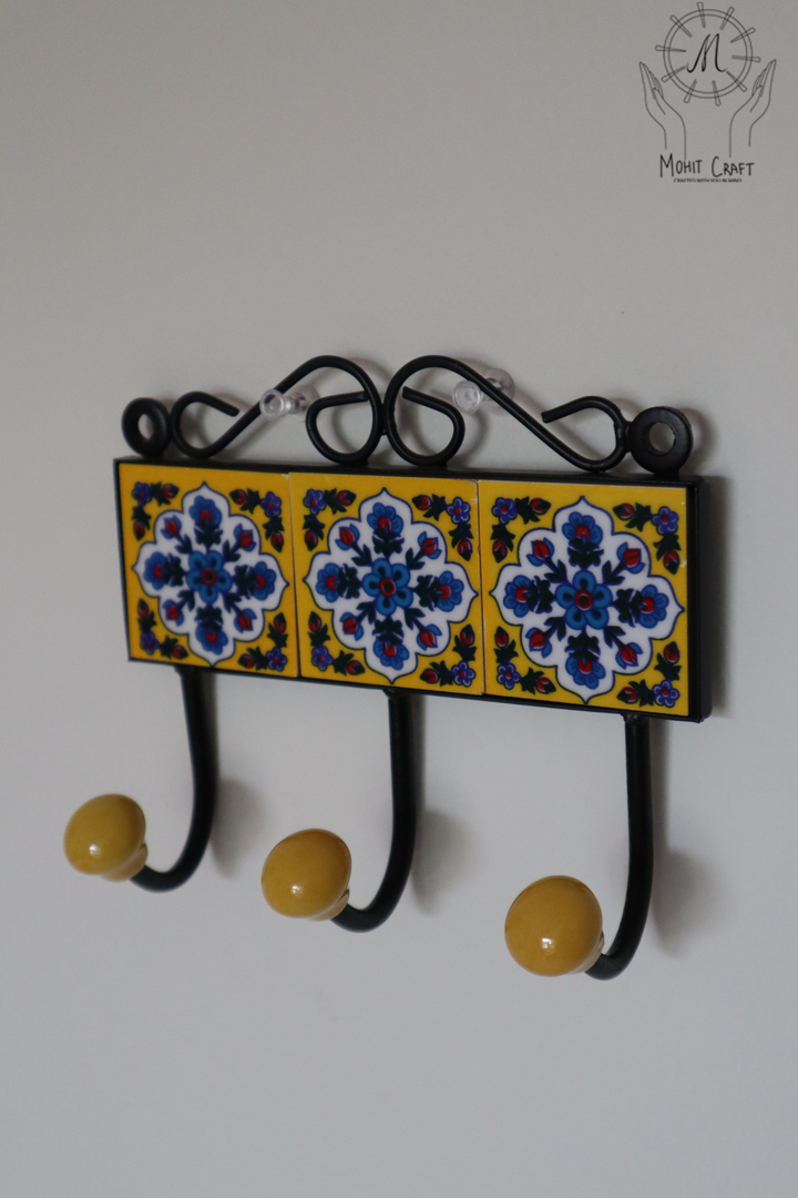 Multi color Floral Handcrafted Wall Hook Hanger | Traditional Home Decor in USA