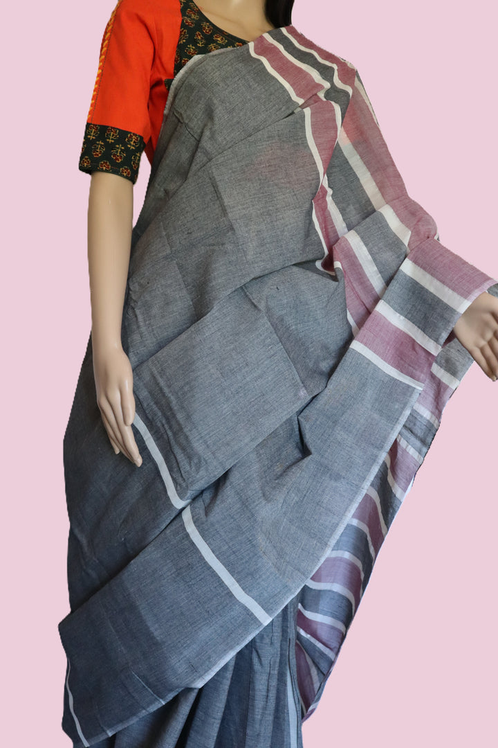 Handwoven Cotton Saree with Contemporary Design