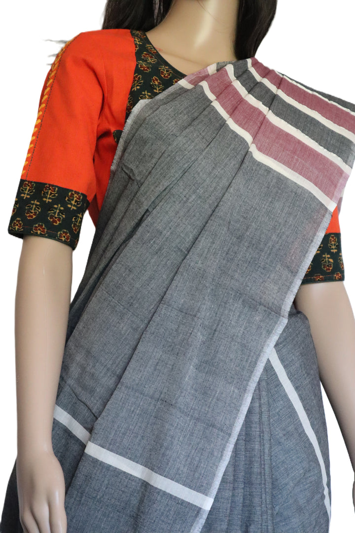 Handwoven Cotton Saree with Contemporary Design