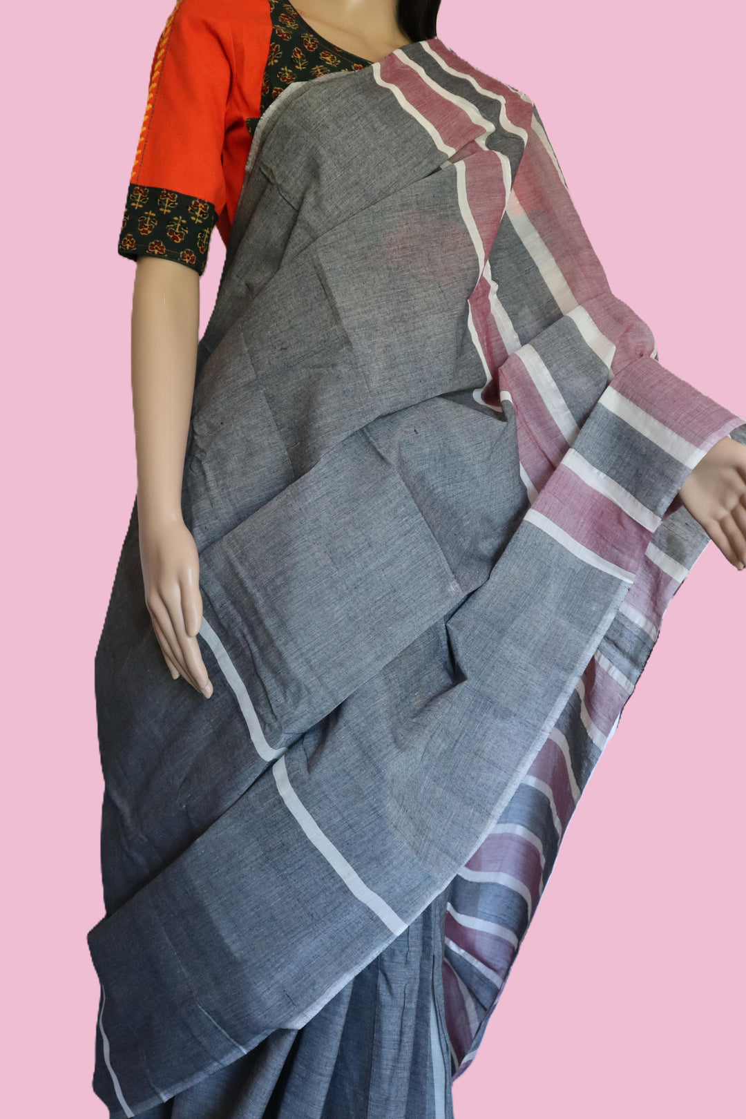 Handwoven Cotton Saree with Contemporary Design