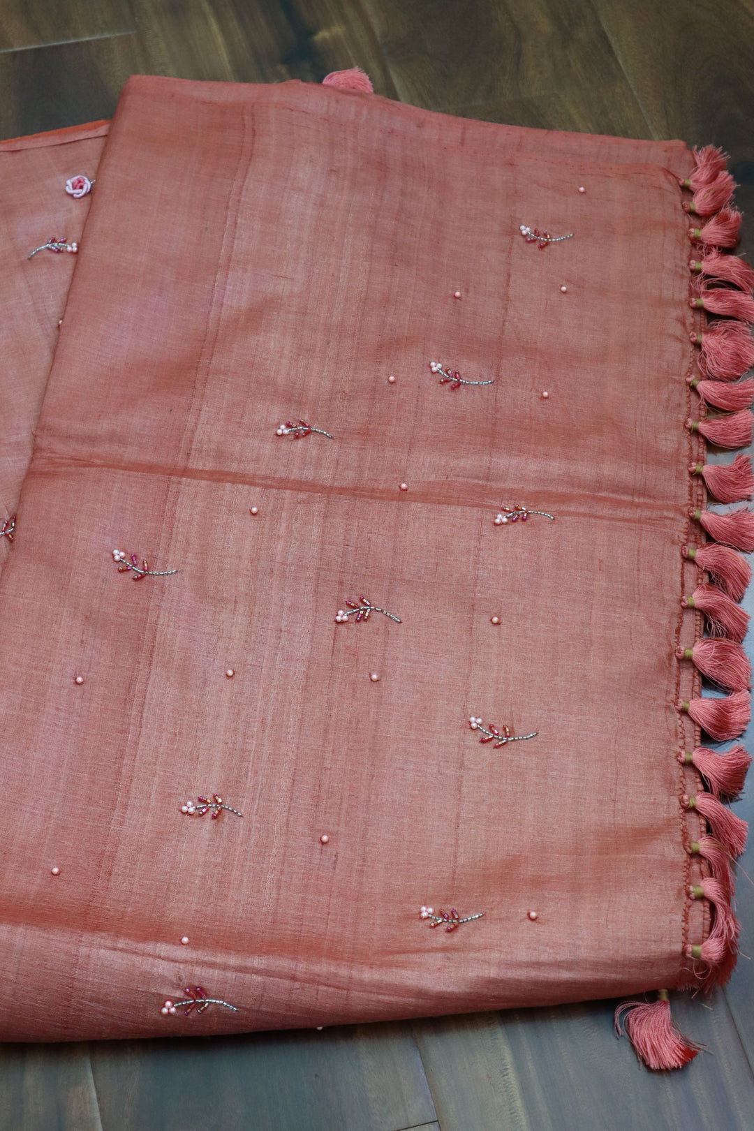 Tussar Silk Saree | Hand Embroidered Sarees Online in USA