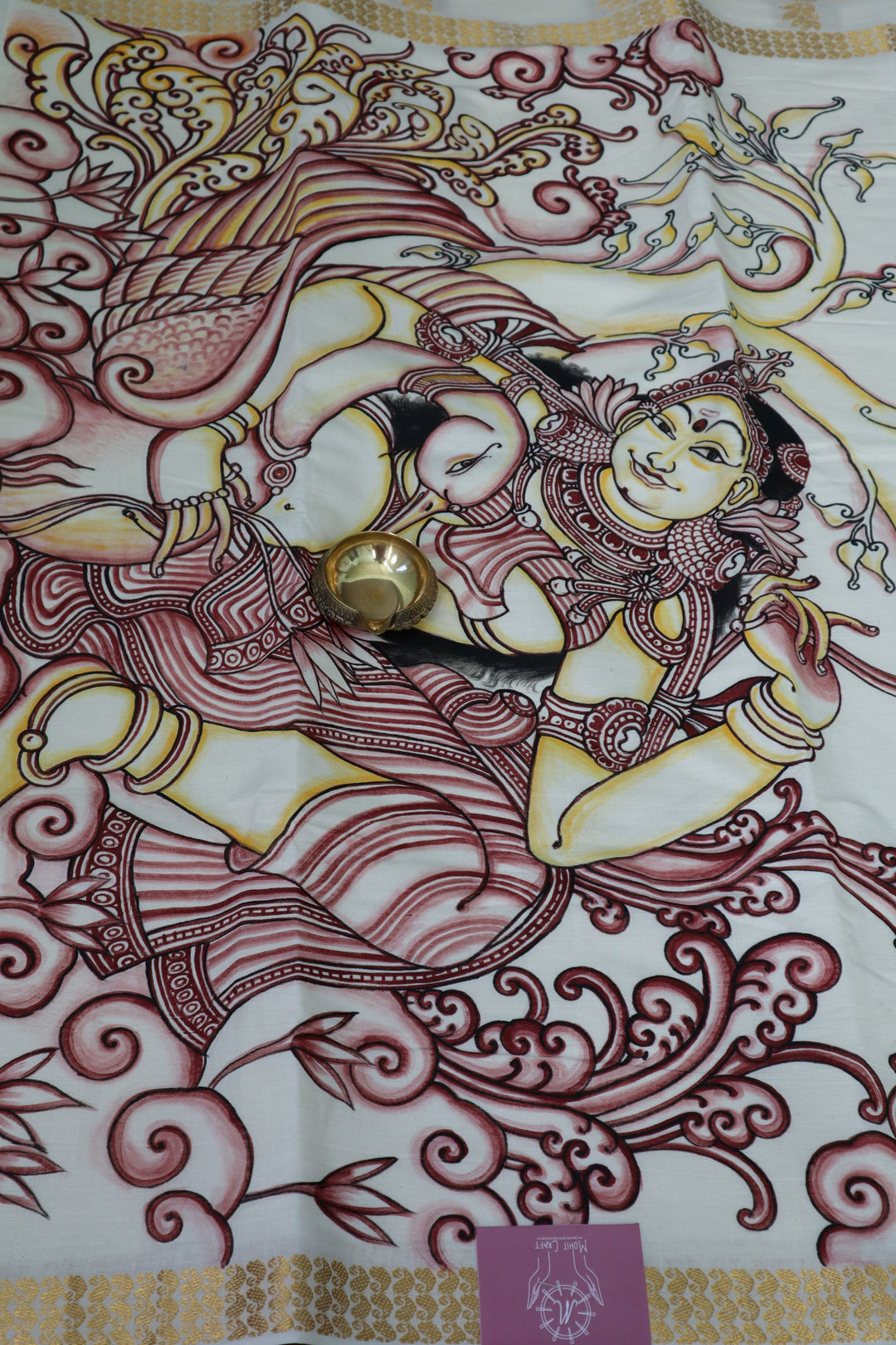 Mural Painted Kerala Saree | Traditional Kerala Sarees online in the USA