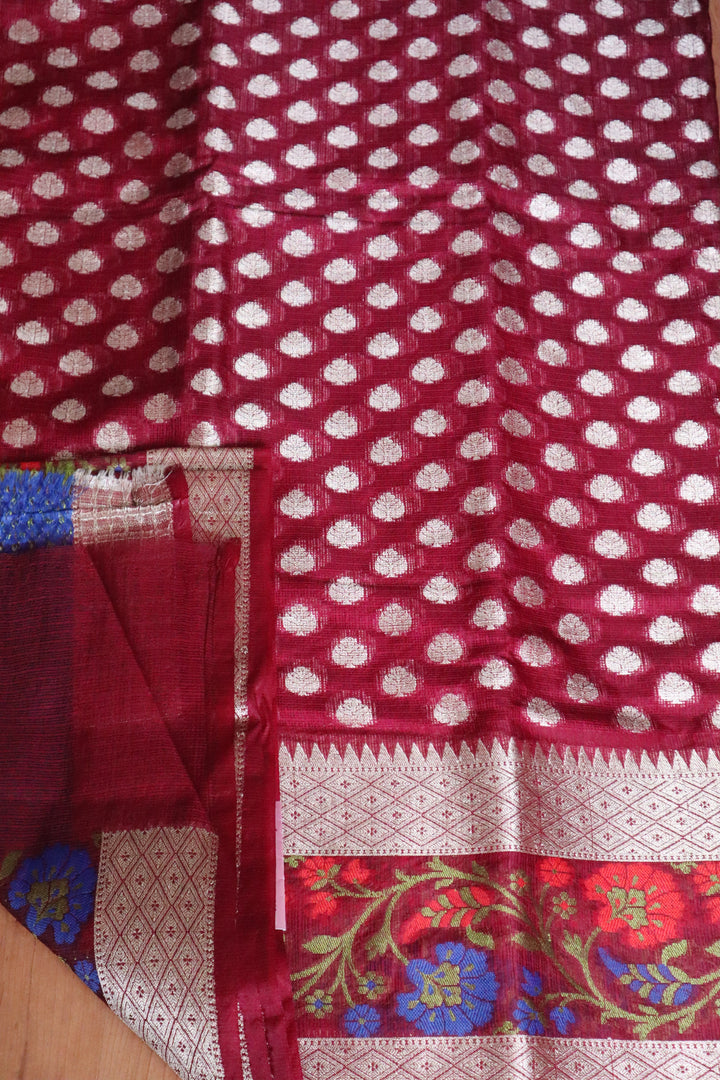 Meenakari pattern soft silk saree