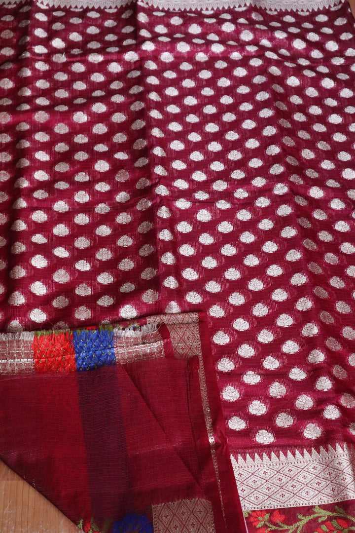 Meenakari pattern soft silk saree