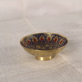 Meenakari Brass Bowl - Round/Ridged rim