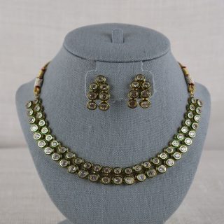 Kundan Style Double layer Necklace set